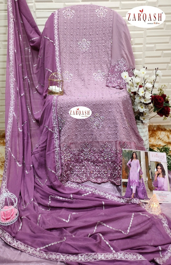 Zarqash Dno 3022 Georgette With Heavy Beautiful Work Stylish Designer Party Wear Salwar Kammez