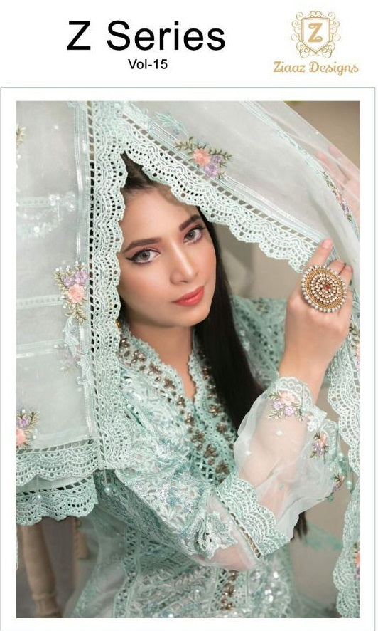 Ziaaz Designs Z Series Vol 15 Organza Pakistani Style Wedding Wear Salwar Suits