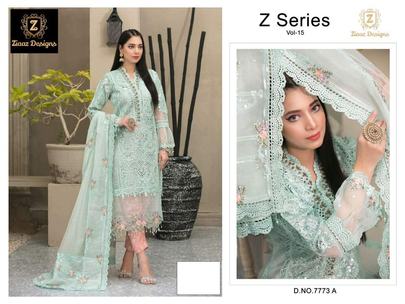Ziaaz Designs Z Series Vol 15 Organza Pakistani Style Wedding Wear Salwar Suits