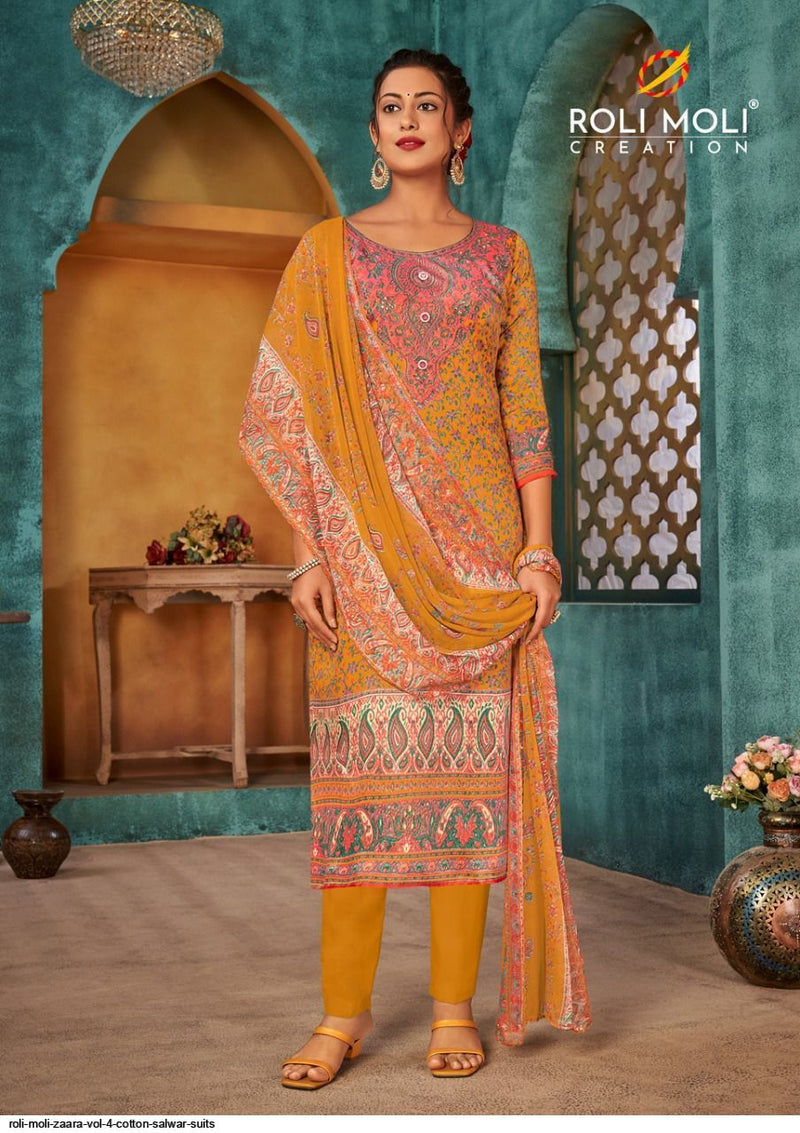 Roli Moli Creation Zara Vol 4 Jam Cotton Digital Printed Party Wear Salwar Suits
