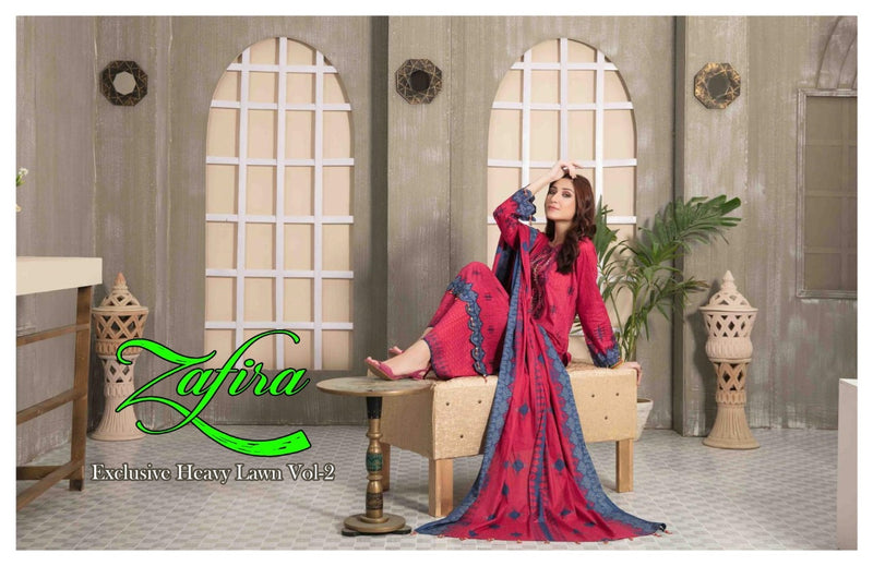 Hala Zafira Vol 2 Lawn Cotton With Printed Work Stylish Designer Festive Wear Salwar Kameez