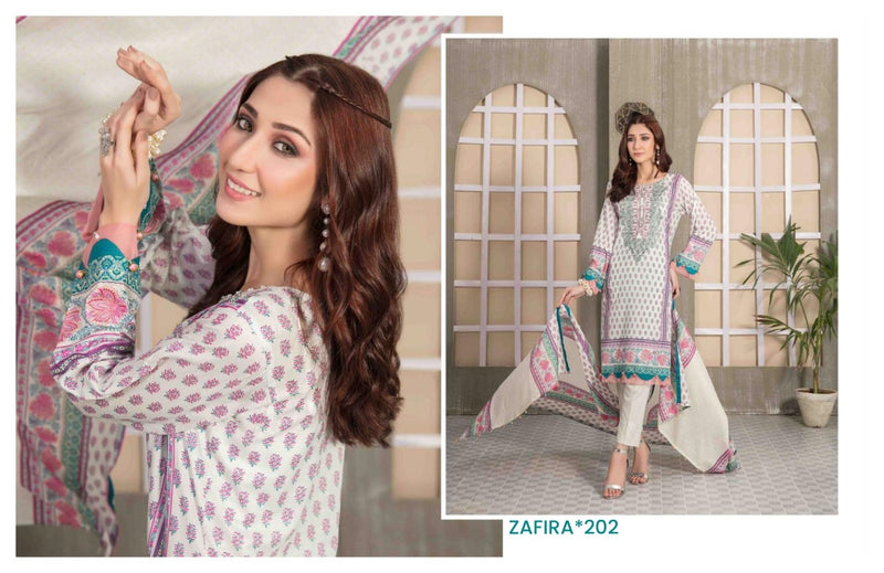 Hala Zafira Vol 2 Lawn Cotton With Printed Work Stylish Designer Festive Wear Salwar Kameez