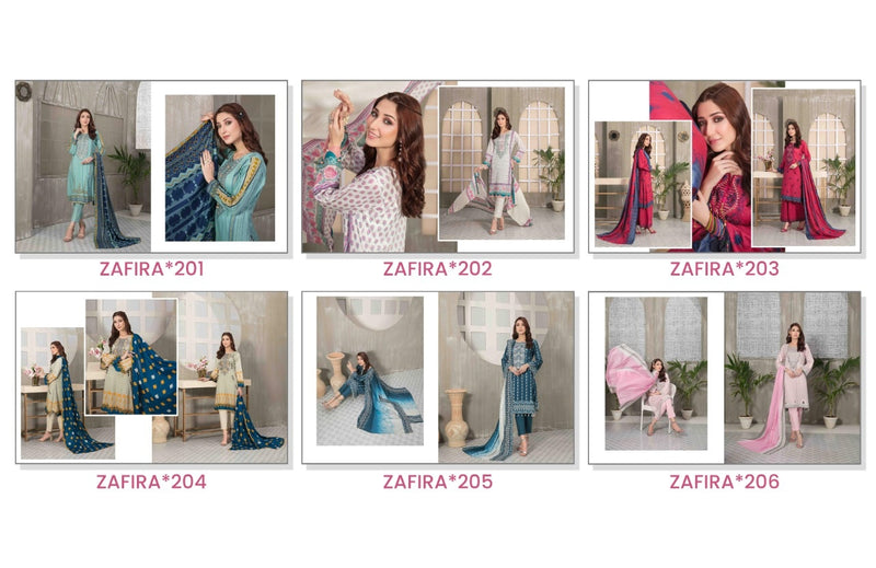 Hala Zafira Vol 2 Lawn Cotton With Printed Work Stylish Designer Festive Wear Salwar Kameez