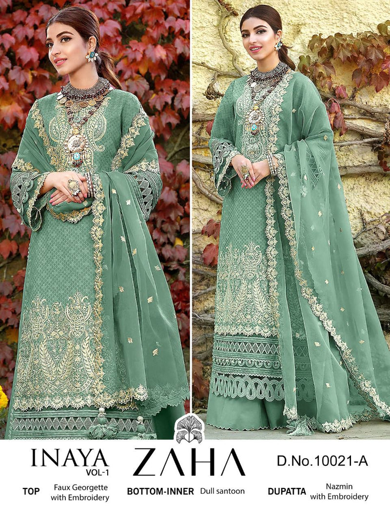 Zaha Inaya Vol 1 Georgette With Heavy Embroidery Work Stylish Designer Pakistani Salwar Kameez