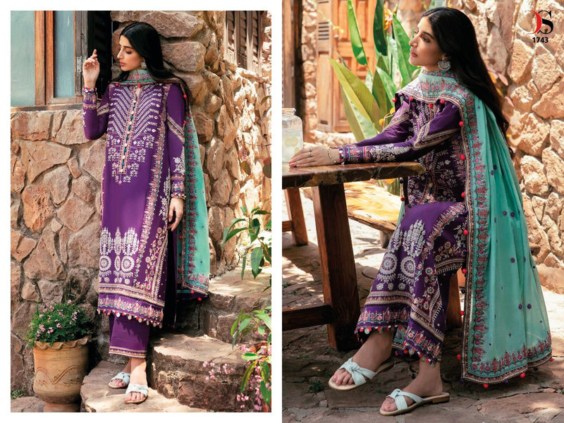 Deepsy Suit Dno 1741 To 1745 Cotton With Heavy Embroidery Stylish Designer Party Wear Salwar Kameez