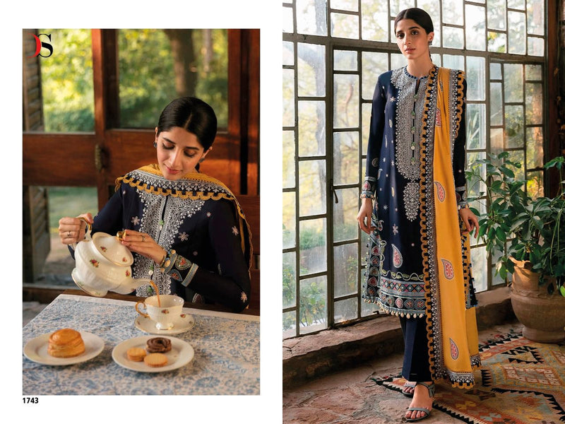Deepsy Suit Dno 1741 To 1745 Cotton With Heavy Embroidery Stylish Designer Party Wear Salwar Kameez
