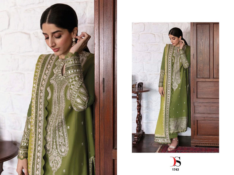 Deepsy Suit Dno 1741 To 1745 Cotton With Heavy Embroidery Stylish Designer Party Wear Salwar Kameez