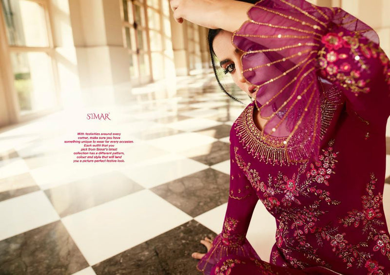 Simar Zaina Georgette Desiner Wear Stylish Salwar Suit