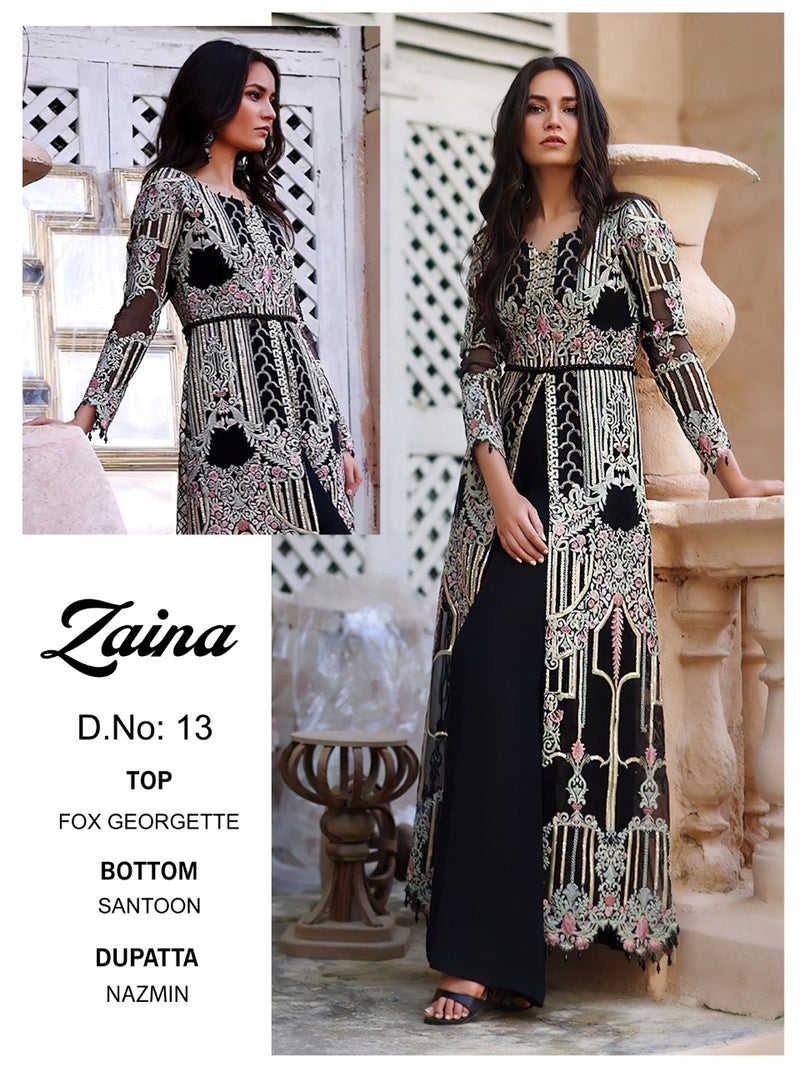 Zaina Vol 1 Fox Jorjet with Heavy Embroidery Diamond Work Salwar Suits