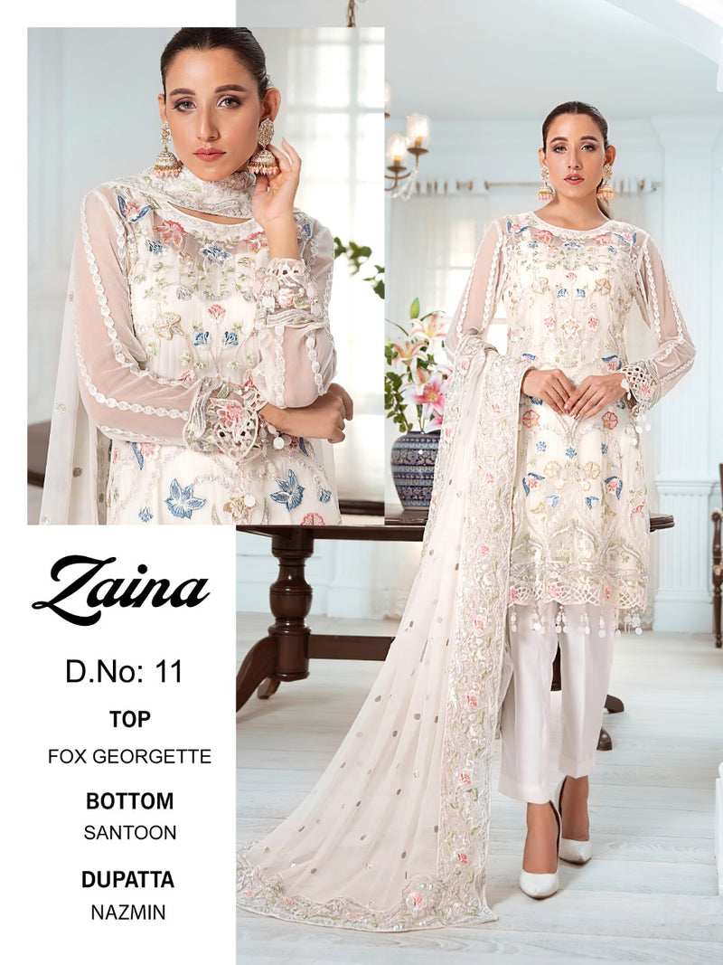Zaina Vol 1 Fox Jorjet with Heavy Embroidery Diamond Work Salwar Suits