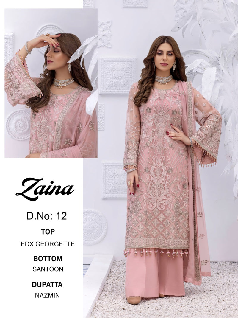 Zaina Vol 1 Fox Jorjet with Heavy Embroidery Diamond Work Salwar Suits