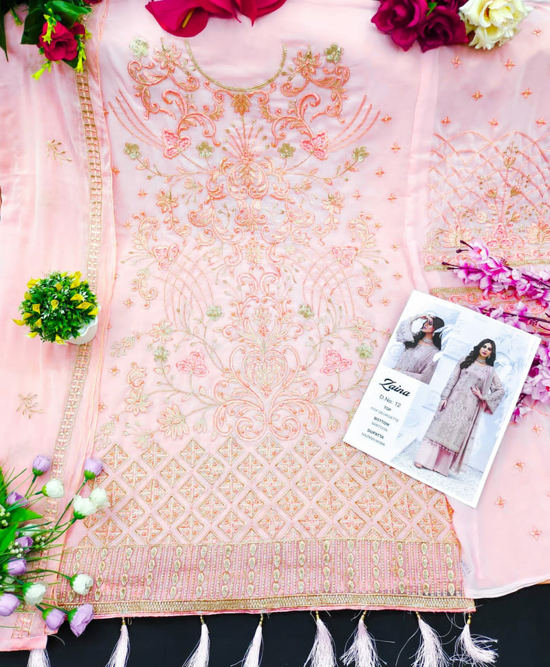 Zaina Vol 1 Fox Jorjet with Heavy Embroidery Diamond Work Salwar Suits
