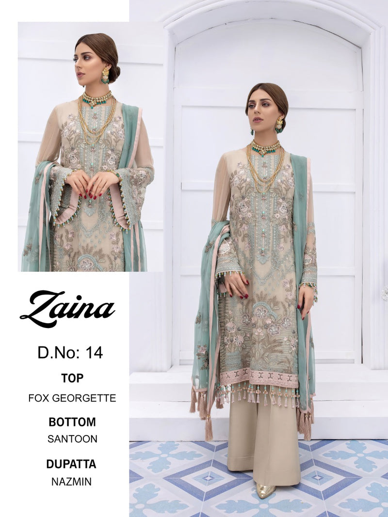 Zaina Vol 1 Fox Jorjet with Heavy Embroidery Diamond Work Salwar Suits