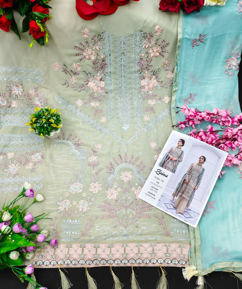 Zaina Vol 1 Fox Jorjet with Heavy Embroidery Diamond Work Salwar Suits