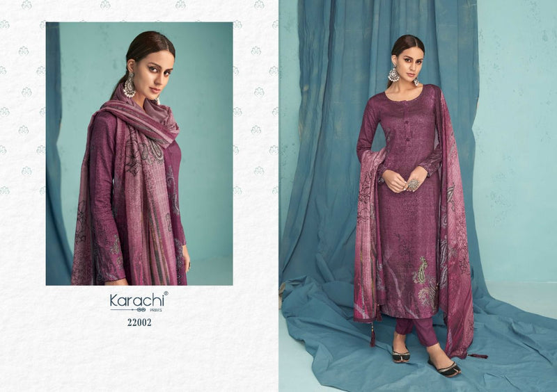 Karachi Zara Jam Satin With Printed Stylish Designer Festive Wear Salwar Suit