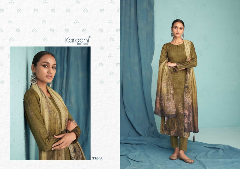 Karachi Zara Jam Satin With Printed Stylish Designer Festive Wear Salwar Suit