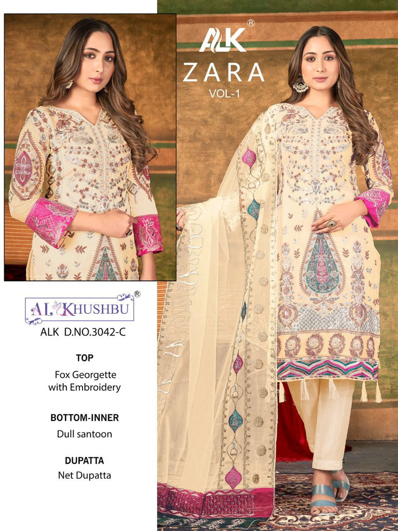 Al Khushbu Zara Vol 1 Georgette With Heavy Embroidery Work Stylish Designer Festive Wear Salwar Kameez