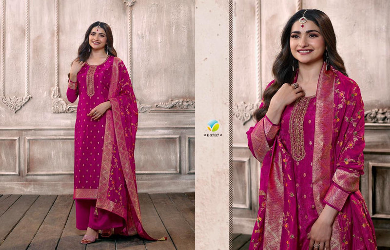 Vinay Fashion Kaseesh Zardosi Vol 6 Embroidery Double Zari Dola Jacquard Self Weaved Fancy Designer Partywear Salwar Suit