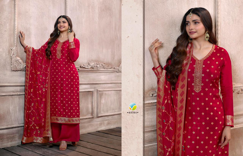 Vinay Fashion Kaseesh Zardosi Vol 6 Embroidery Double Zari Dola Jacquard Self Weaved Fancy Designer Partywear Salwar Suit