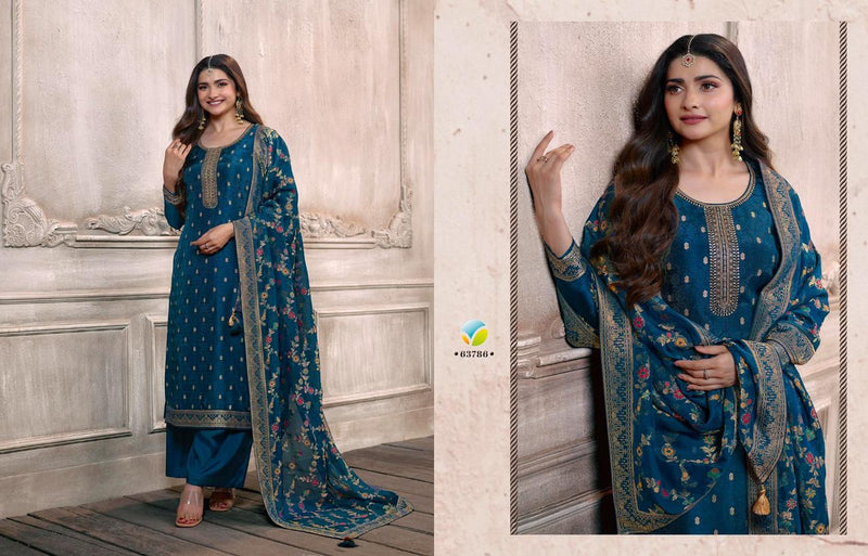 Vinay Fashion Kaseesh Zardosi Vol 6 Embroidery Double Zari Dola Jacquard Self Weaved Fancy Designer Partywear Salwar Suit