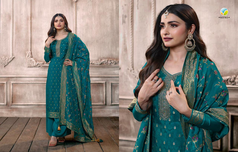 Vinay Fashion Kaseesh Zardosi Vol 6 Embroidery Double Zari Dola Jacquard Self Weaved Fancy Designer Partywear Salwar Suit