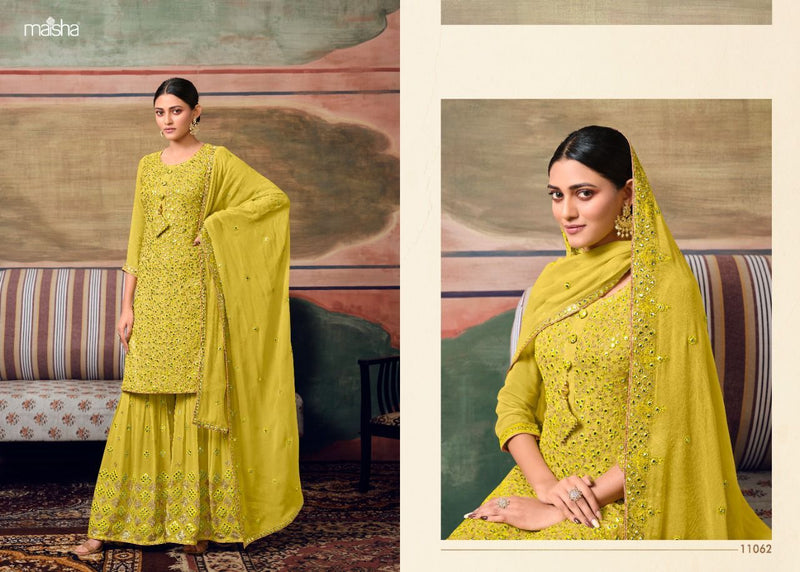 Maisha Zareen Georgette Designer Party Wear Salwar Kameez With Heavy Embroidery Work