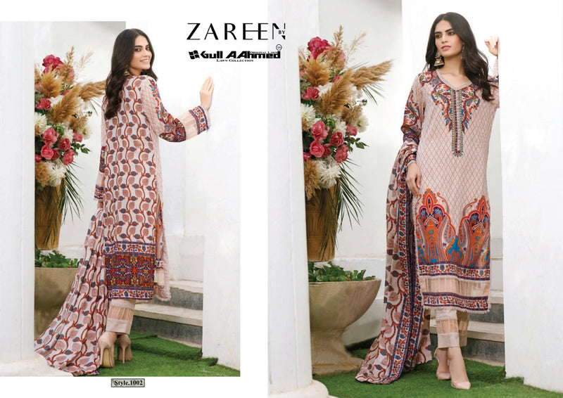 Gull Ahmed Zareen Jam Satin Designer Pakistani Style Digital Print Salwar Suits