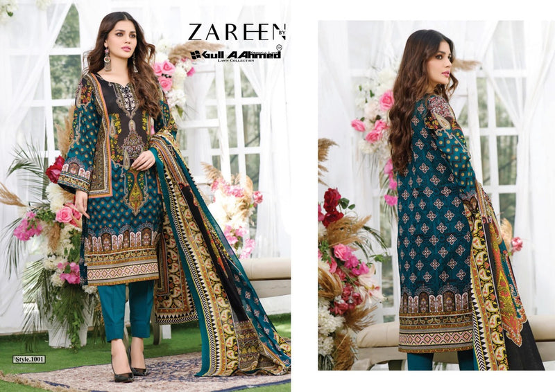 Gull Ahmed Zareen Jam Satin Designer Pakistani Style Digital Print Salwar Suits