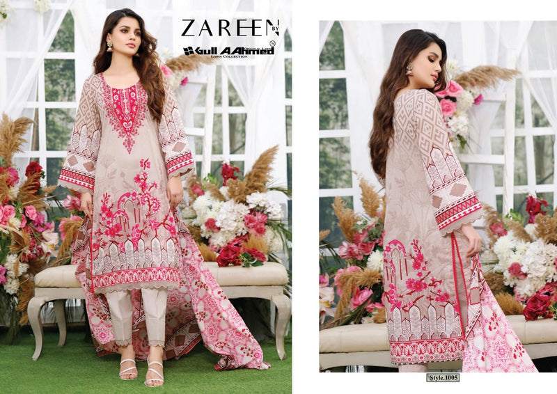 Gull Ahmed Zareen Jam Satin Designer Pakistani Style Digital Print Salwar Suits