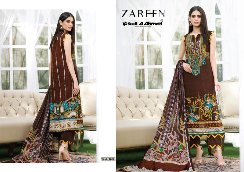 Gull Ahmed Zareen Jam Satin Designer Pakistani Style Digital Print Salwar Suits