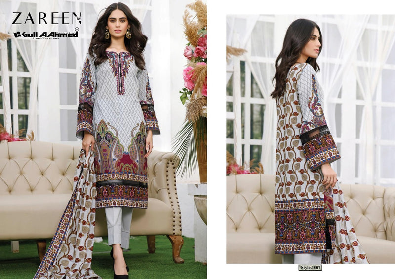 Gull Ahmed Zareen Jam Satin Designer Pakistani Style Digital Print Salwar Suits