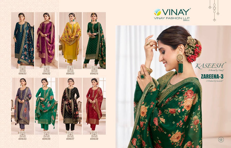 Vinay Fashion Dno 60631 To 60638 Jacquard With Heavy Embroidery Work Stylish Designer Printed Salwar Suit