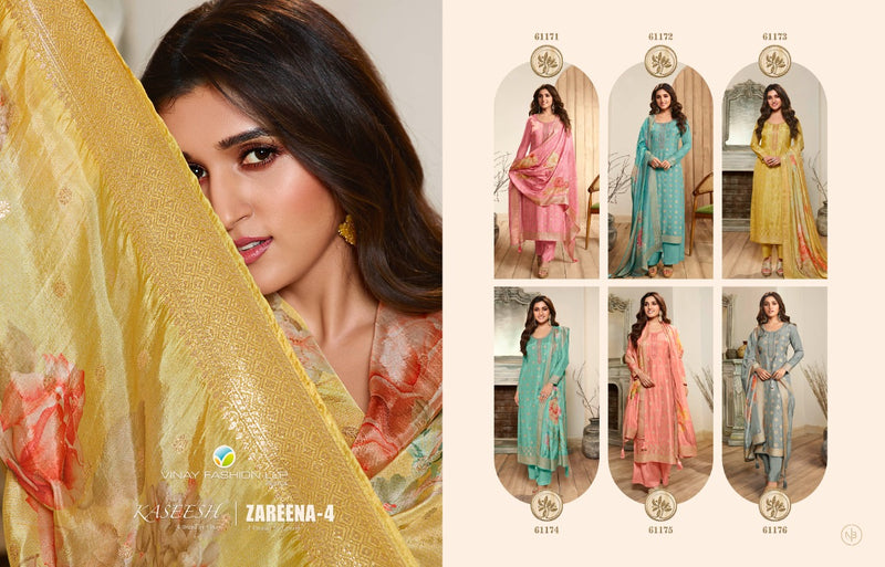 Vinay Fashion Kaseesh  Vol 4 Dola Jacquard With Heavy Embroidery Work Stylish Designer Party wear Salwar Suit