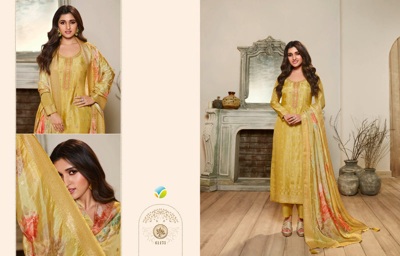 Vinay Fashion Kaseesh  Vol 4 Dola Jacquard With Heavy Embroidery Work Stylish Designer Party wear Salwar Suit
