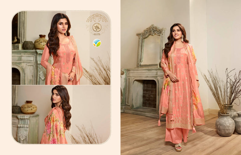 Vinay Fashion Kaseesh  Vol 4 Dola Jacquard With Heavy Embroidery Work Stylish Designer Party wear Salwar Suit