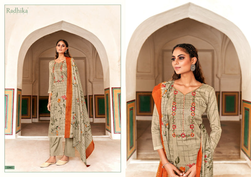 Radhika Fashion Azara Zarina Embroidered Jam Cotton Festive Wear Salwar Suits