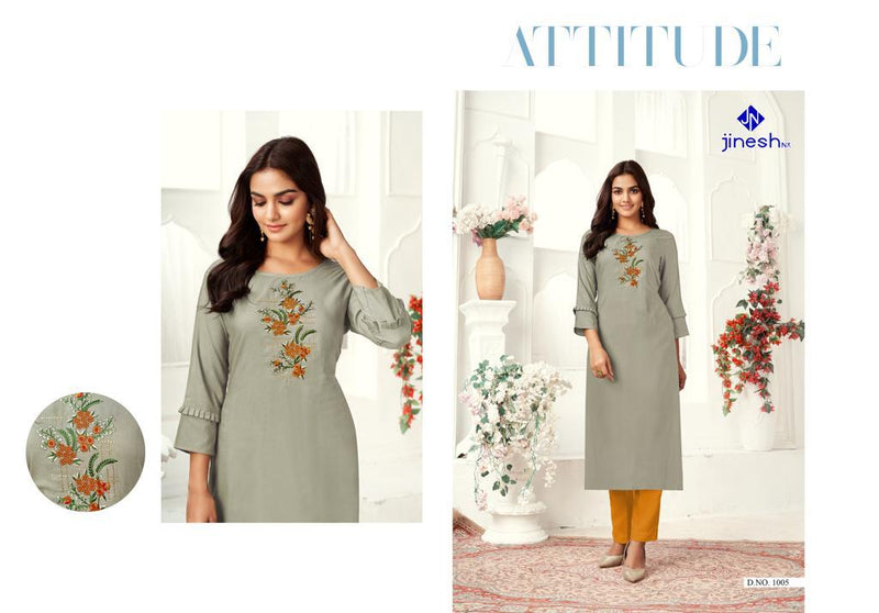 Jinesh Nx Zarina Viscose Fancy Stylish Festive Wear Kurtis