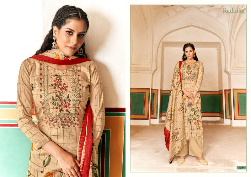 Radhika Fashion Azara Zarina Embroidered Jam Cotton Festive Wear Salwar Suits