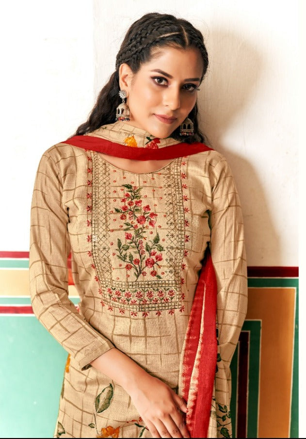 Radhika Fashion Azara Zarina Embroidered Jam Cotton Festive Wear Salwar Suits