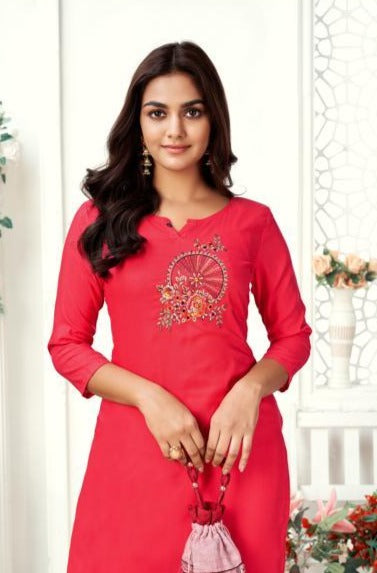 Jinesh Nx Zarina Viscose Fancy Stylish Festive Wear Kurtis