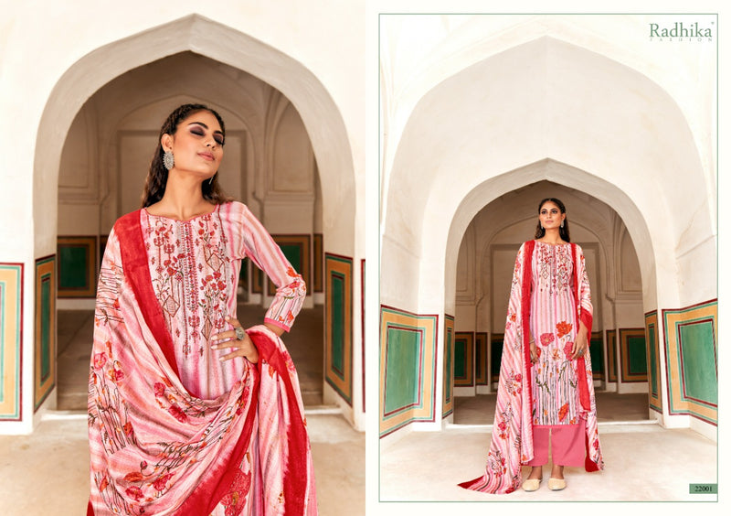 Radhika Fashion Azara Zarina Embroidered Jam Cotton Festive Wear Salwar Suits