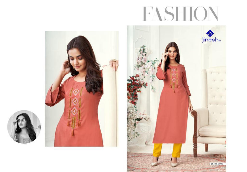 Jinesh Nx Zarina Viscose Fancy Stylish Festive Wear Kurtis