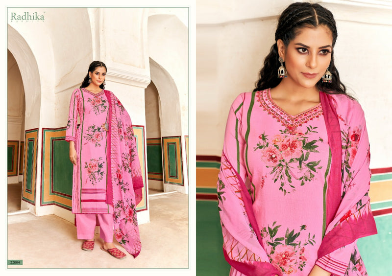 Radhika Fashion Azara Zarina Embroidered Jam Cotton Festive Wear Salwar Suits