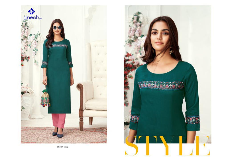 Jinesh Nx Zarina Viscose Fancy Stylish Festive Wear Kurtis