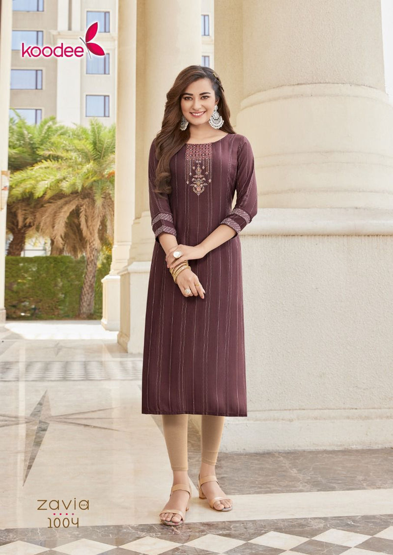 Koodee Fashion Zavia Vol 1 Viscose Stripe Fancy designer Party Wear Kurtis