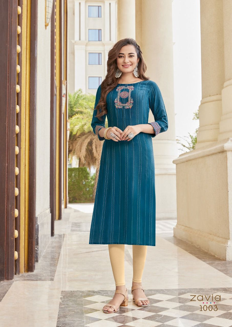 Koodee Fashion Zavia Vol 1 Viscose Stripe Fancy designer Party Wear Kurtis