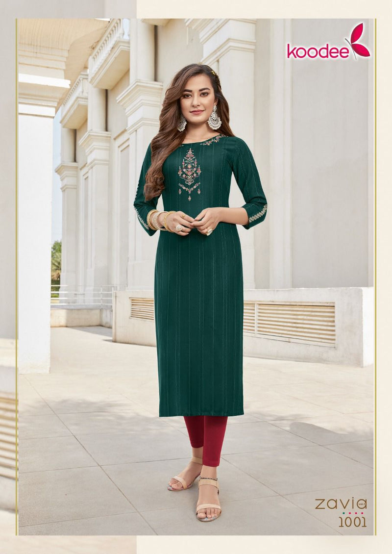 Koodee Fashion Zavia Vol 1 Viscose Stripe Fancy designer Party Wear Kurtis