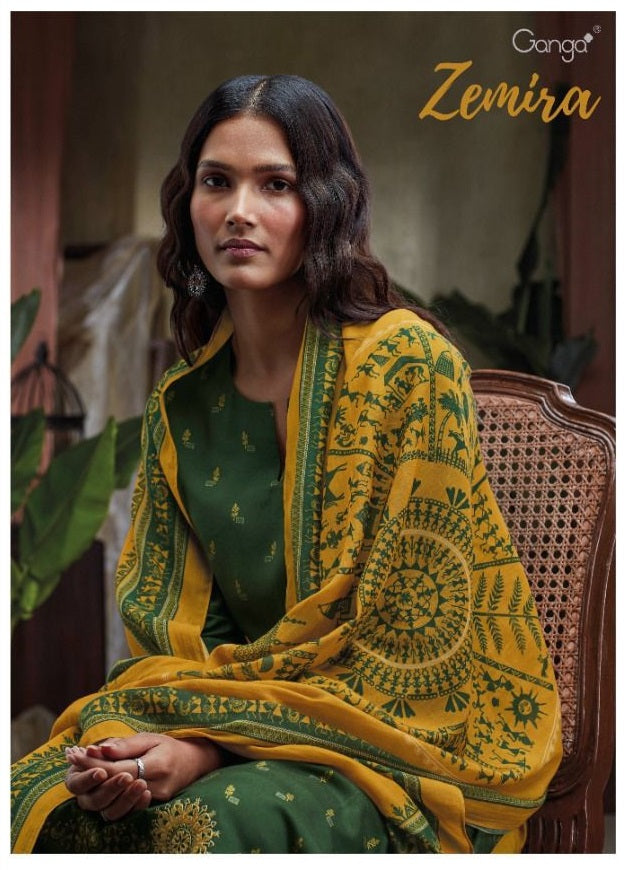 Ganga Zemira Pashmina With Fancy Printed Work Stylish Designer Classic Look Salwar Suit