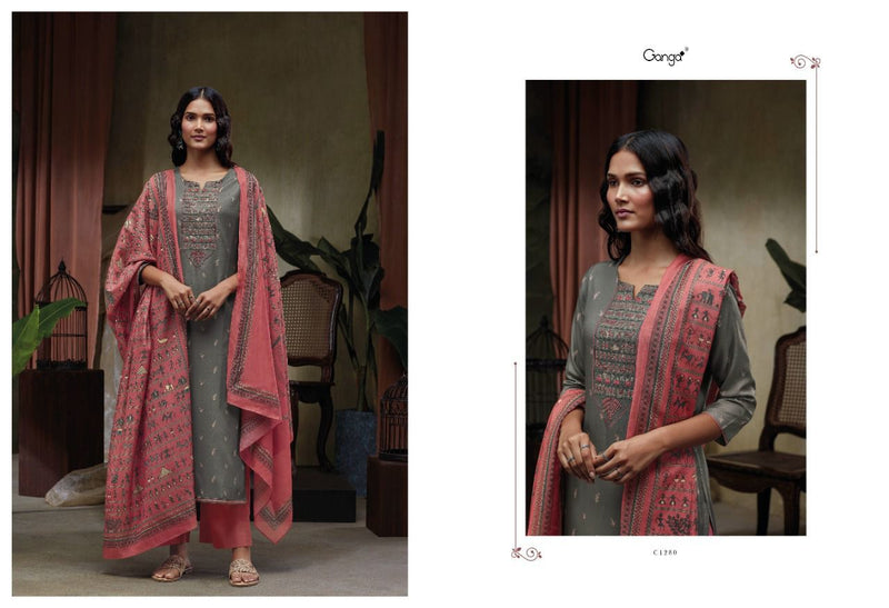 Ganga Zemira Pashmina With Fancy Printed Work Stylish Designer Classic Look Salwar Suit