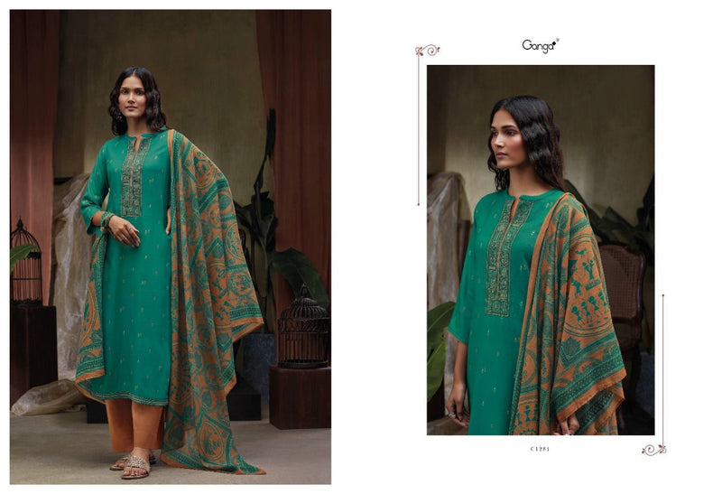 Ganga Zemira Pashmina With Fancy Printed Work Stylish Designer Classic Look Salwar Suit